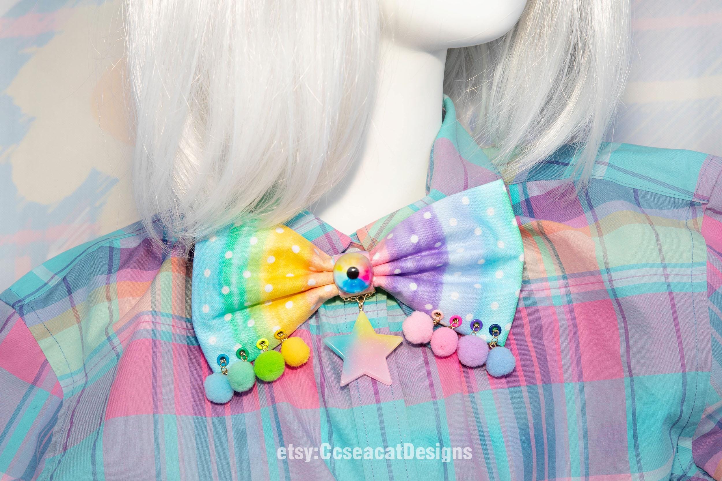 Kawaii Cute Rainbow Hair Bow Hair Clip Bowtie, Harajuku Style