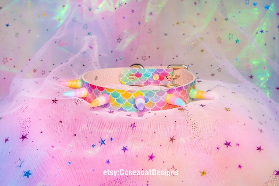 Kawaii Rainbow Colors Spikes Choker, Necklace