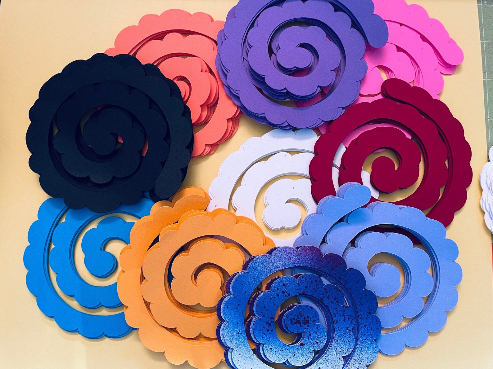 Precut rolled paper flowers diy party decor wedding decor Etsy