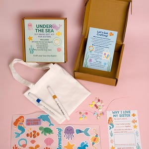 Caixa de presente Rakhi DIY para irmãs em Arendelle – Edição Submarina | Kit de bolsa decorativa, pulseira DIY com pingente de sereia, cartão para irmã