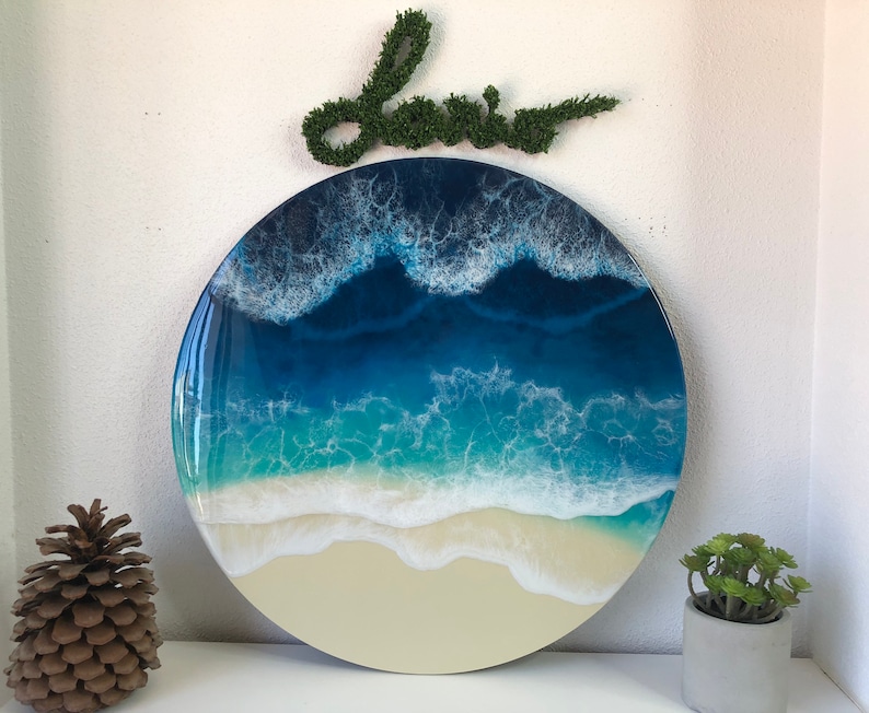 OCEAN RESIN ART Painting Beach Resin Paint Resin Epoxy Beach Resin Art