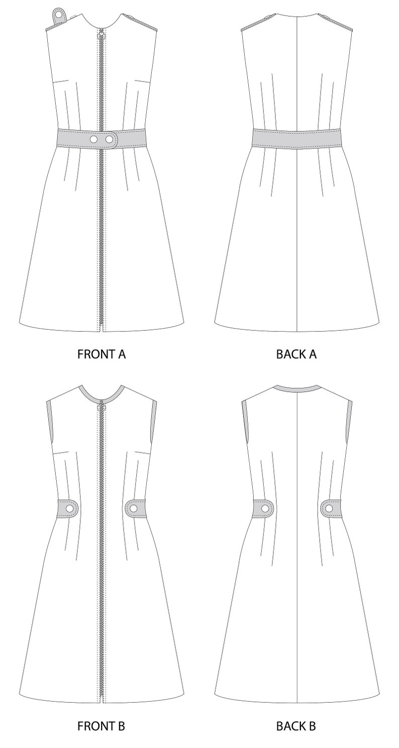 PDF Dress Pattern MODEL 1520 Size 18 Aline Dress Pattern in 2 Etsy