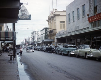 Vintage Rare 1950's San Francisco's Famous Boat Bar Restaurant Car Scene Photograph Picture 24 x 36 Size Poster Framed