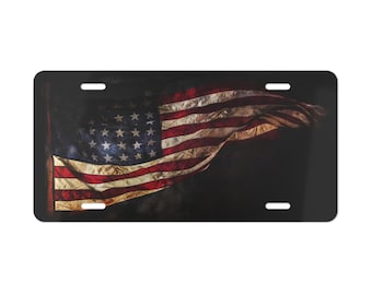 American Flag Vanity License Plate