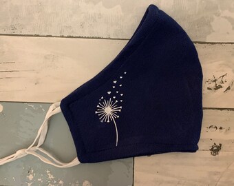 Make a wish midnight blue fitted face mask handmade