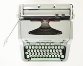 Typewriter Green Hermes 3000 - Portable typewriter - Perfectly Working - 1960