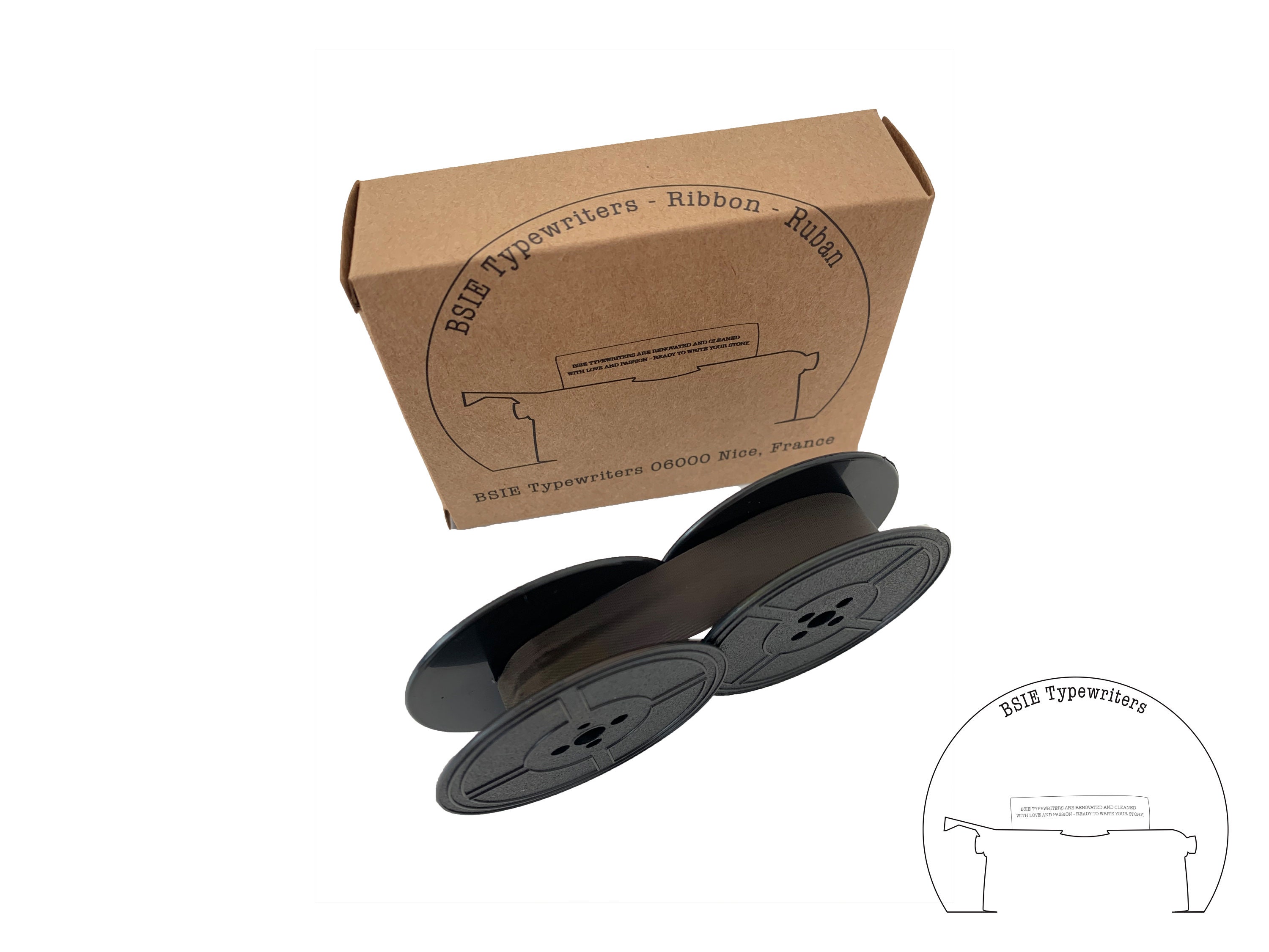 Ruban de Machine à Écrire Princesse - Rouge & Noir ou Noir Ruban Machines Bsie