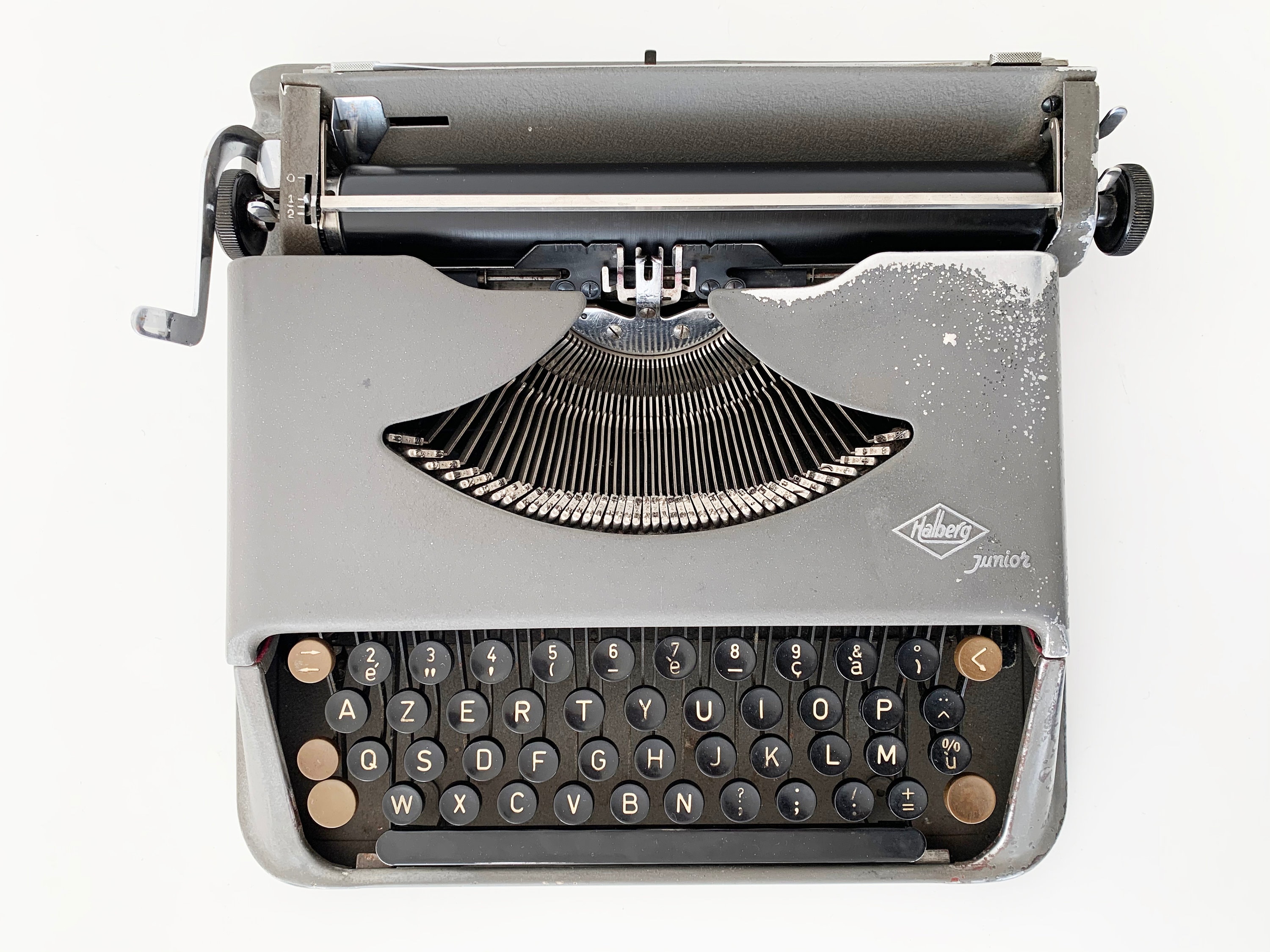 Machine à Écrire Rare Halberg Portable Grey - Machine Entretenue Par Des Professionnels