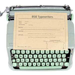 Schrijfmachine mintgroen Hermes Baby - volledig gereinigd en onderhouden - gemaakt in Zwitserland - 1962 - perfect cadeau voor de schrijver - QWERTZ-toetsenbord