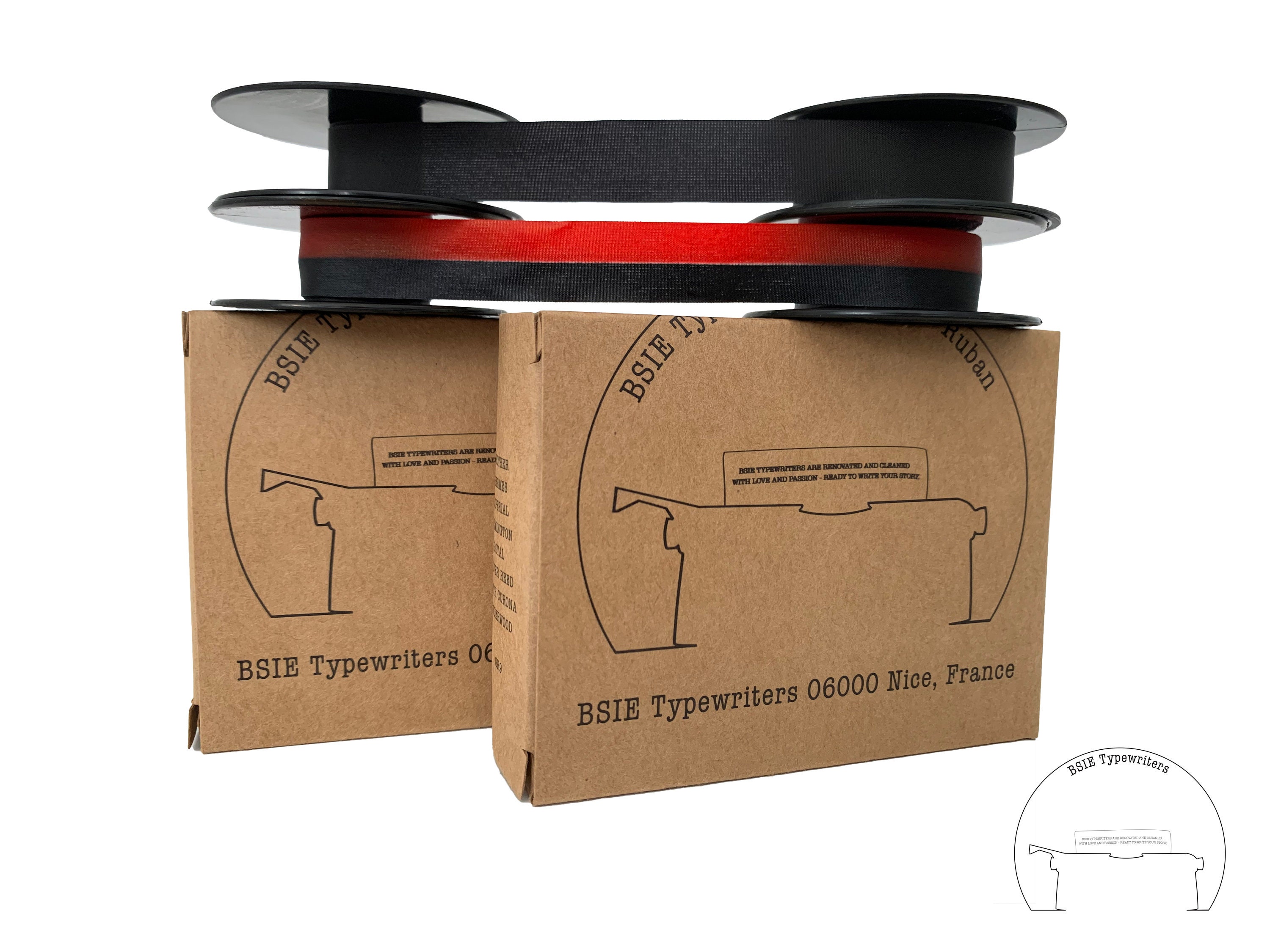 2 X Ruban de Machine à Écrire Optima - Rouge & Noir ou Ruban Bsie