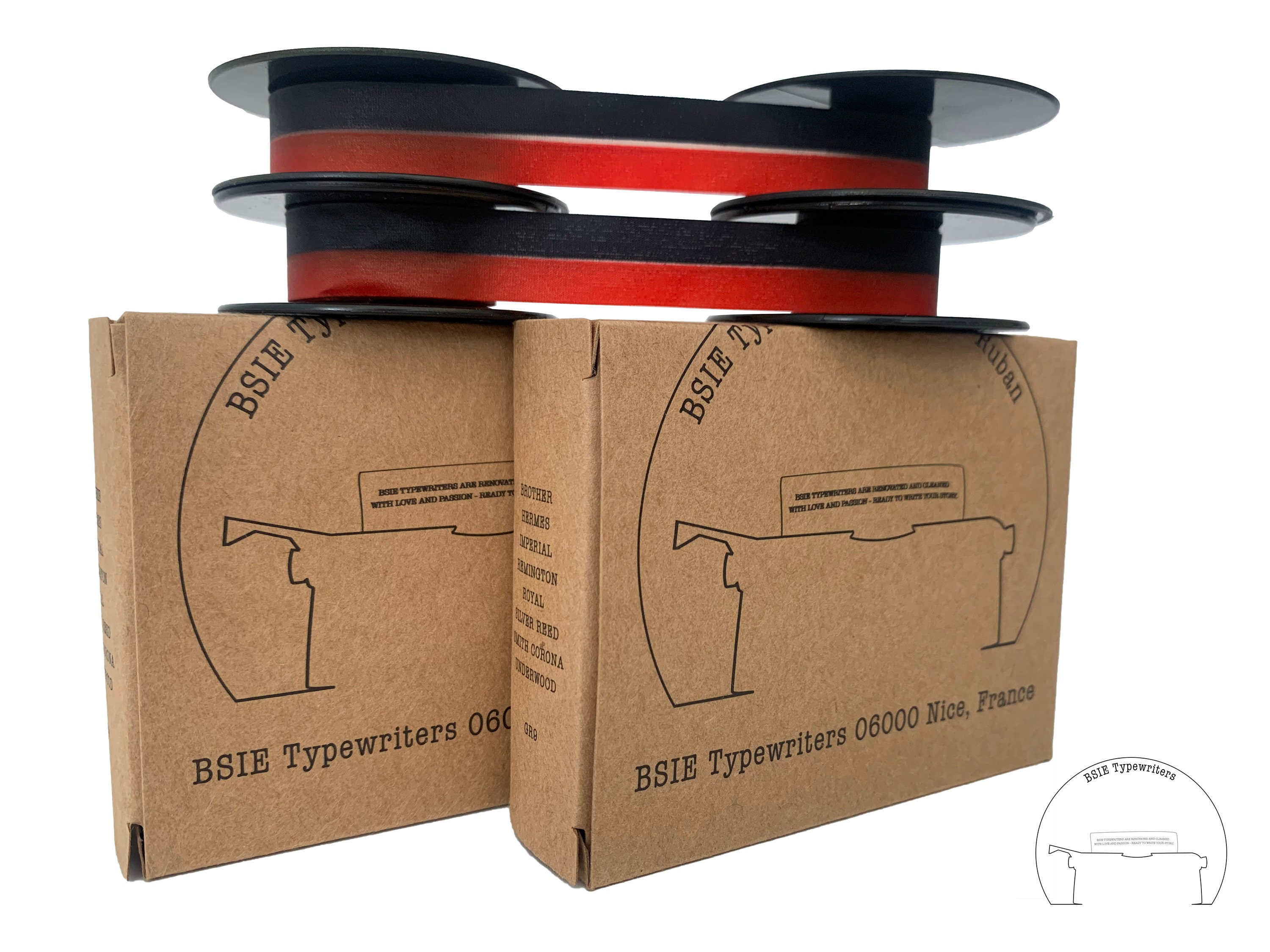 2 x Adler Typewriter Ribbon - Black & red - DIN 2103