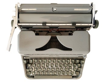 Typewriter Grey Hermes 2000 - Portable typewriter - In Working Order - 1960's - Perfect Gift For The Writer - AZERTY