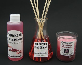 Chemie Geschenk Set - Verrückter Wissenschaftler Erlenmeyer Flask Reed Diffusor und Becherkerze