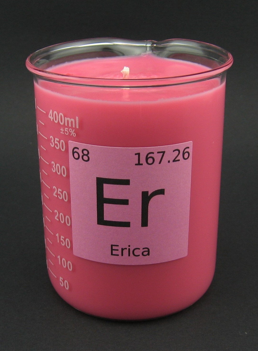 Personalized Chemistry Beaker Candle 400 Ml Volume Etsy
