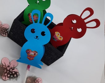 3 Stück Lolly Pop Verpackung Hase, Osterhase, Ostern, Lollipop