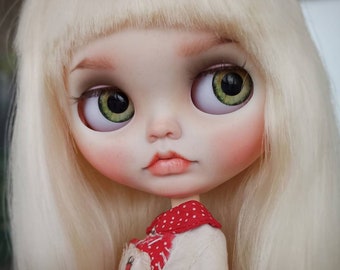 Custom Blythe doll, art blythe collectible, OOAK blythe TBL, blonde hair doll, art doll, collection blythe