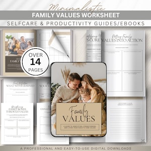 Familienwerte Arbeitsblatt, Familienbindungsaktivität, Kommunikationsleitfaden für Eltern, druckbarer Familienzielplaner, digitaler PDF-Download