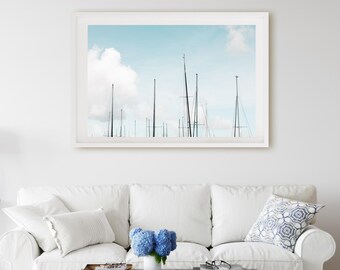 NEW! Nautical Boats Framed Print, Canvas or Print - Beach wall decor