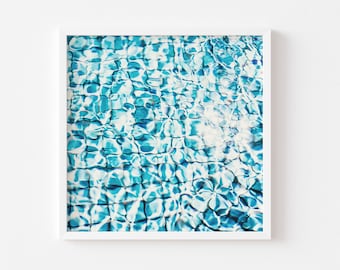 Swimming pool wall art Framed Print, Canvas or Print - square water photograph