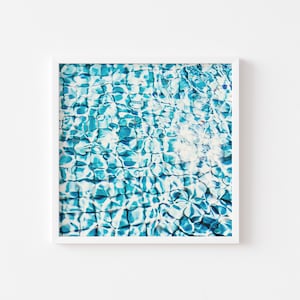 Swimming pool wall art Framed Print, Canvas or Print square water photograph image 1