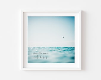 Ocean Typography Framed Print, Canvas or Print