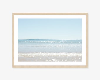 Australian Coastal Wall Art - Framed Print, Canvas or Print - a dreamy, serene pale blue beach scene taken at Noosa Beach