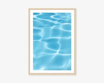 Turquoise Swimming Pool Framed Print, Canvas or Print - abstract wall art