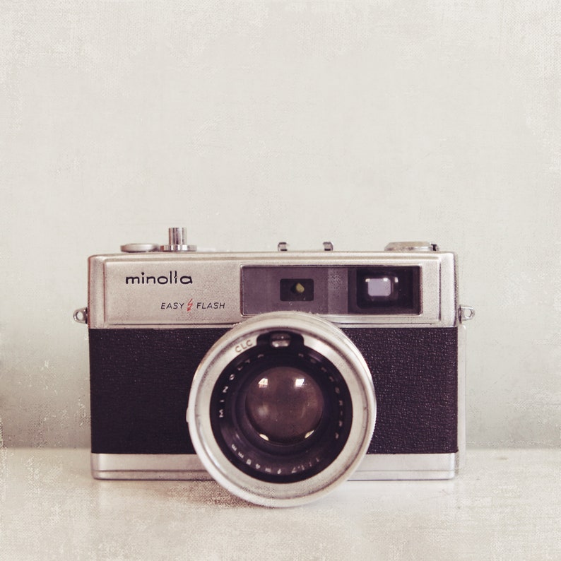 Vintage Camera Wall Art Square Print Gift for Him, Fathers Day Gift, Minimalist Monochrome Office Decor image 3