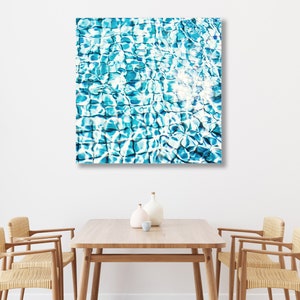 Swimming pool wall art Framed Print, Canvas or Print square water photograph image 2