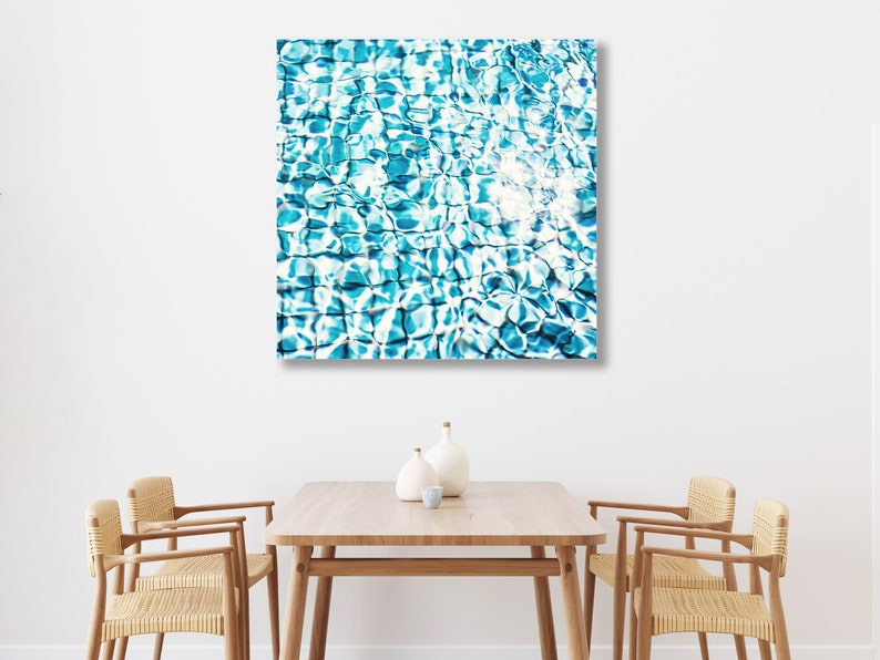 Swimming pool wall art Framed Print, Canvas or Print square water photograph image 2