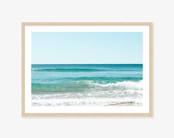Vibrant Australian Beach Framed Print, Canvas or Print - add this stunning blue ocean art print to your decor for a year round beach vibe