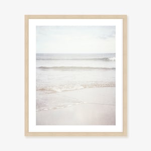 Neutral Beach Framed Print, Canvas or Print Calming Coastal Decor image 1