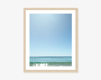 Vibrant ocean photography Framed Print, Canvas or Print - ocean wall art in bright blue and green tones