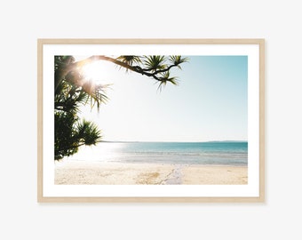 Noosa Beach Framed Print, Canvas or Print -coastal Australian Wall Art