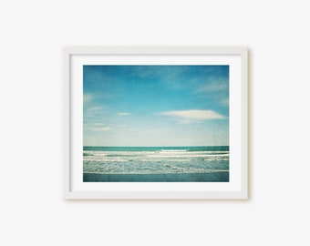 Vibrant Turquoise and Teal Ocean Framed Print, Canvas or Print - Tropical Wall Decor
