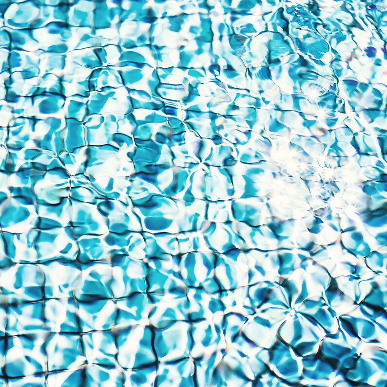 Swimming pool wall art Framed Print, Canvas or Print square water photograph image 4