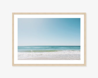 Serene Beach Photography Print: Coastal Blue Ocean Wall Art