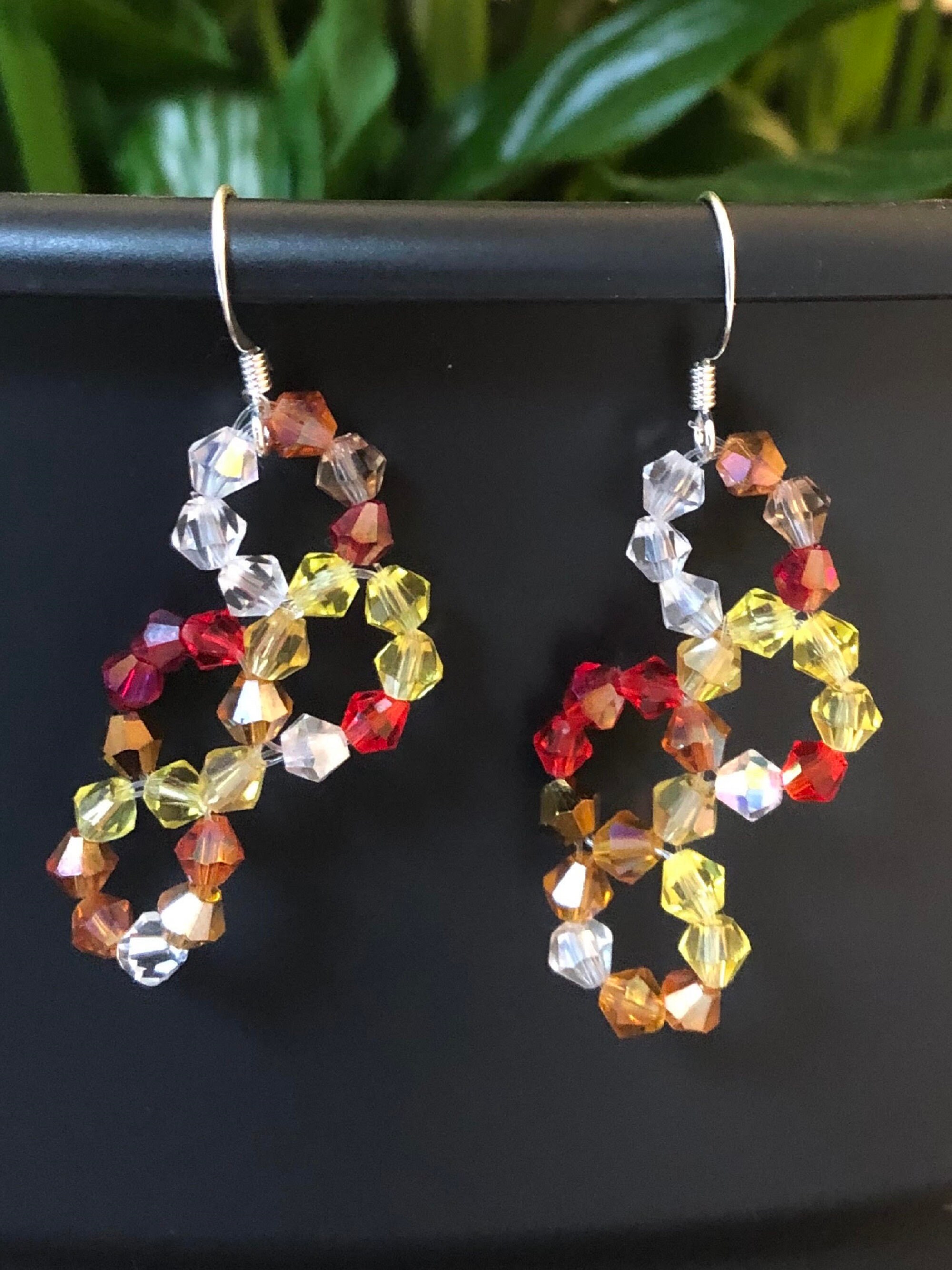 Crystal bead earrings party earrings sparkly earrings Etsy