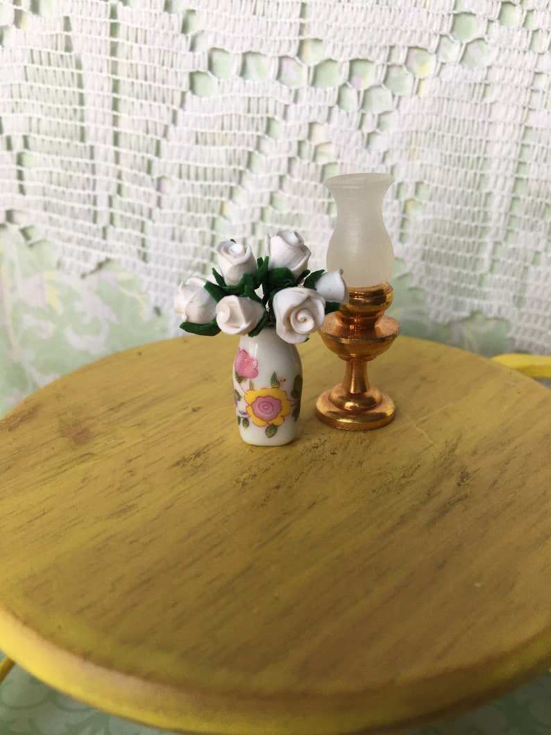 1:12 scale roses Mother\u2019s Day miniatures dolls house vase floral bouquet pretty flowers conservatory decoration tiny gift for Mom 1:12 scale roses Mother\u2019s Day miniatures dolls house vase floral bouquet pretty flowers conservatory decoration tiny gift for Mom