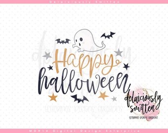 Happy Halloween Ghost SVG Cutting File, Trick or Treat, Halloween Decor, Instant Download, Digital Printable Design svg dxf jpeg png