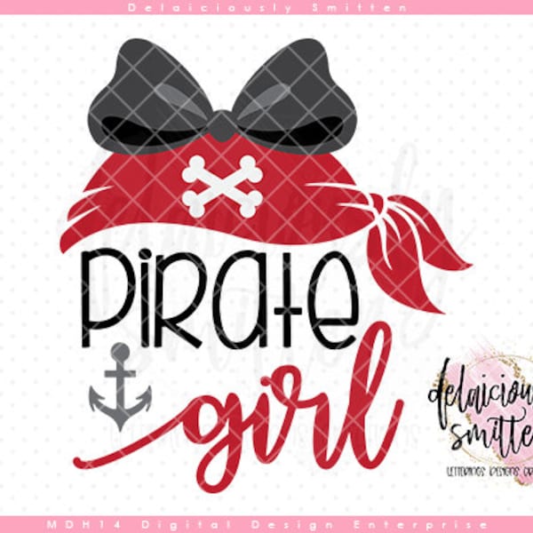 Pirate Girl SVG, Pirate Bow svg, Pirate Anchor svg, Halloween SVG, Instant Download, Digital Printable svg dxf jpg png