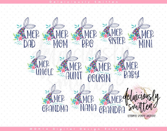 Download Mermaid Family Bundle Svg Mermaid Tail Svg Mermaid Svg Etsy