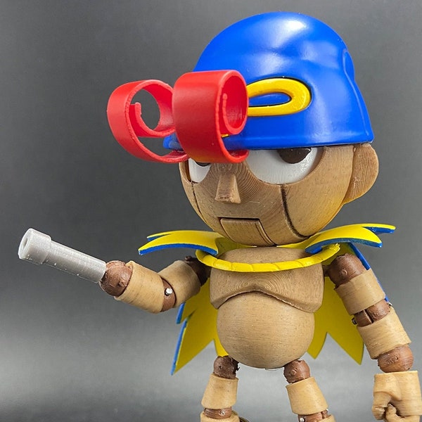 PAINTED 3D printed "Wooden Warrior V2" - Deluxe Action figure, fully posable hand painted