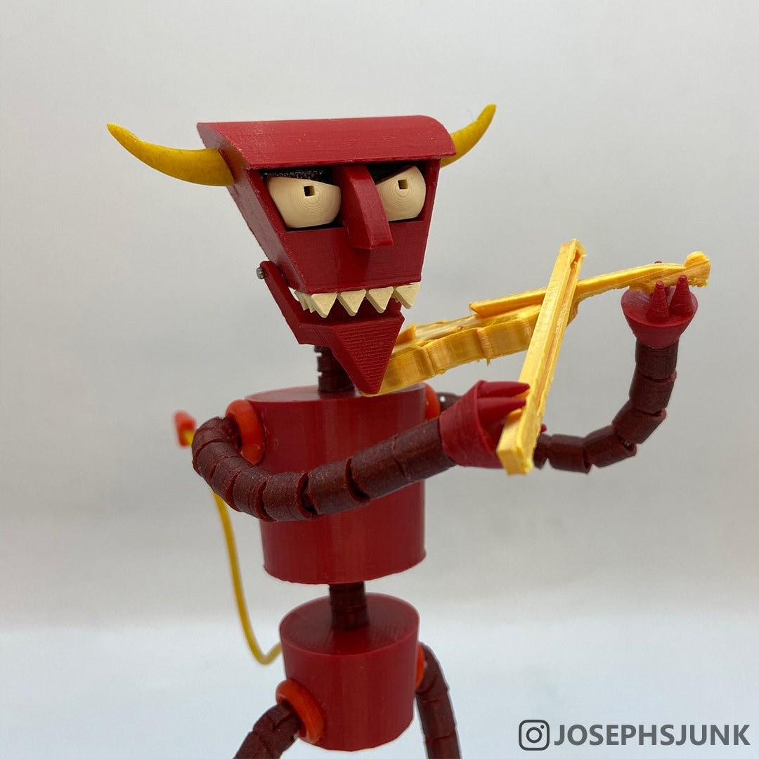 3D Printed Robot Devil Bendy Action Figure Etsy