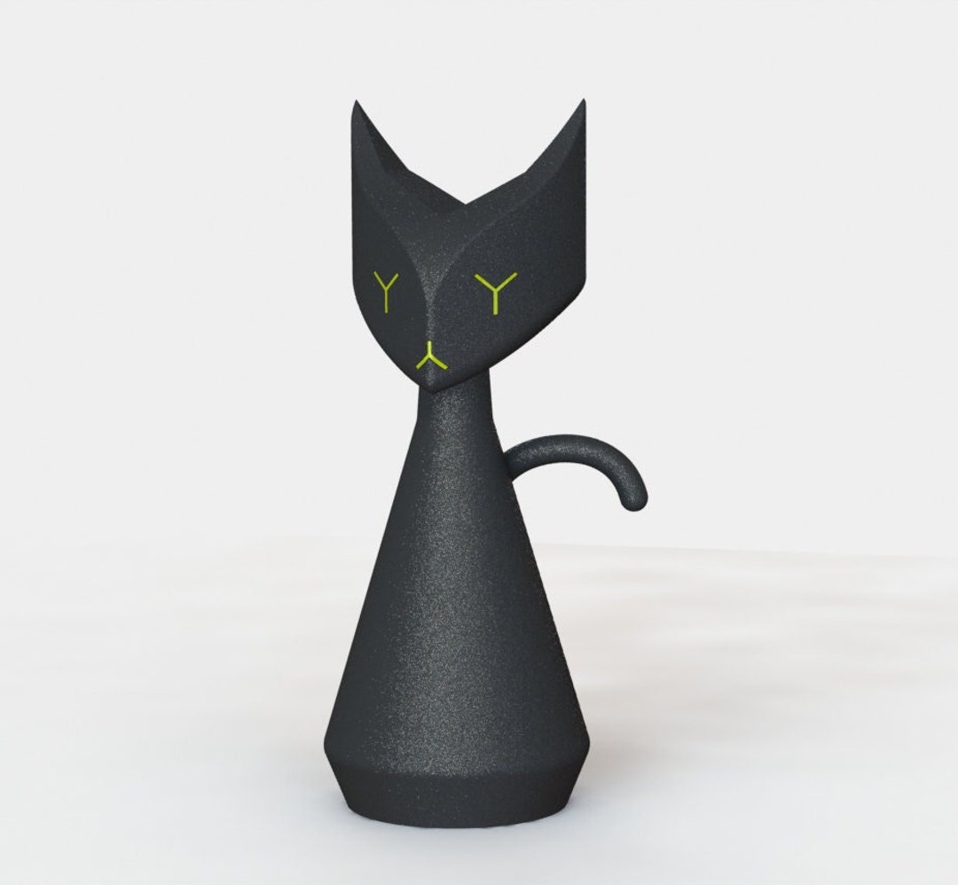 Decorative Black Cat Halloween Decor STL for 3D Printing Etsy