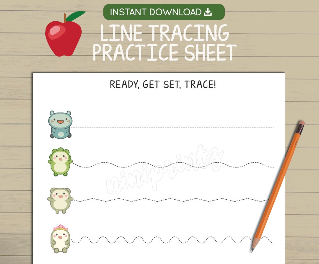Line Tracing Practice Sheet for Prek, Trace the Line Worksheets ...