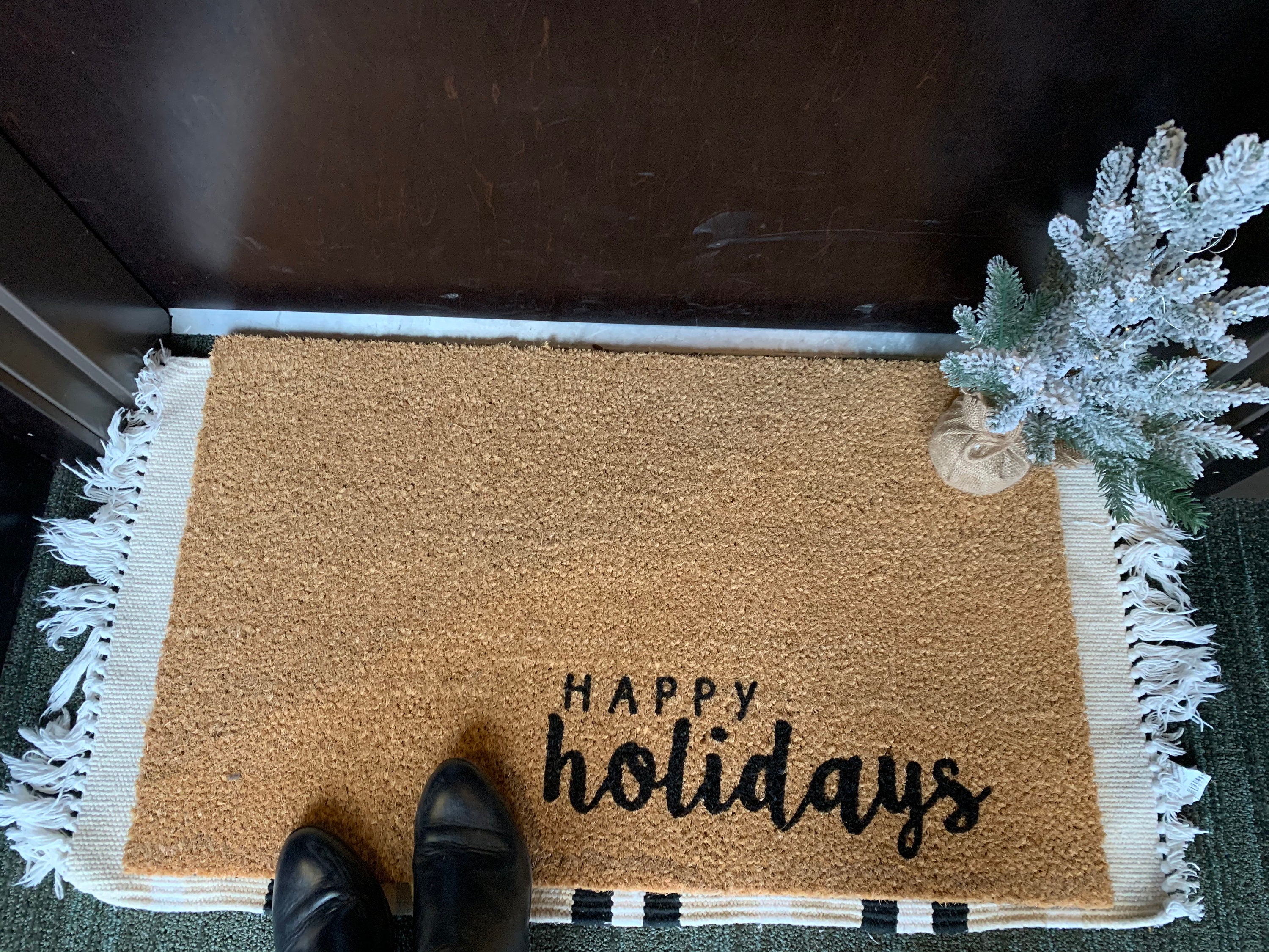 Frohe Feiertage Fußmatte Weihnachten Fußmatte Weihnachten - Etsy.de