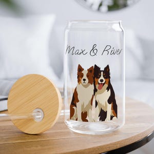 Personalized Dog/Cat Sipper Glass, Custom Cartoon Pet Lover Gift, Eco-Friendly Drinkware, Cute Home Décor, Unique Animal Lover Gift