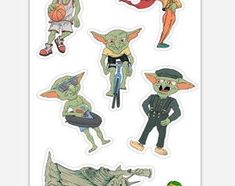 Goblin Antics Sticker Sheet - Stickers for Water Bottle, Laptops, Planners, Gift for Comics Fan, Nerdy, Geek