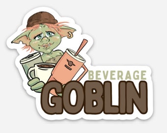 Beverage Goblin - Stickers for Water Bottle, Laptops, Planners, Gift for Comics Fan, Nerdy, Geek